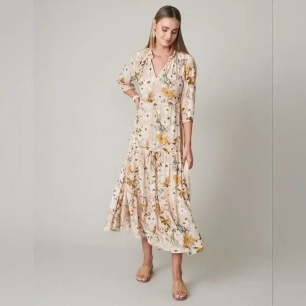 Spartina 449 Adeline Midi Dress w/ Poppies